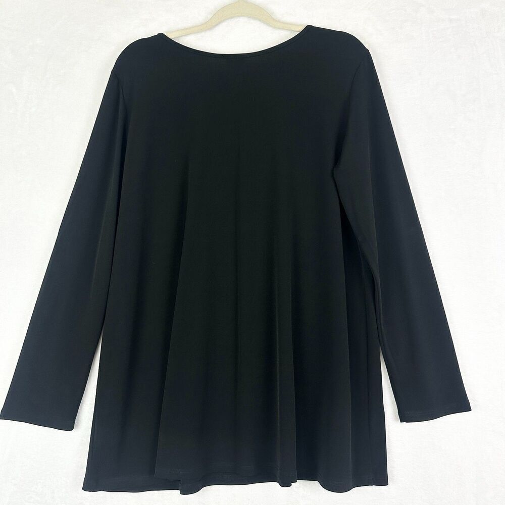 Clara Sunwoo Top Size 1X Black Minimalist Capsule Wardrobe Lagenlook Travel - Picture 2 of 4